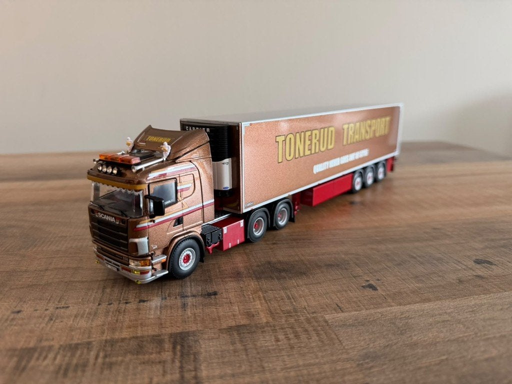 WSI - Tonerud Scania R4 flat roof met reefer trailer, Ophalen of Verzenden, Nieuw, Bus of Vrachtwagen, Wsi