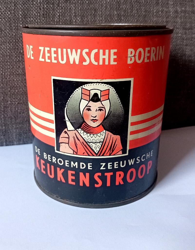 de zeeuwse boerin stroop blik, Verzamelen, Blikken, Ophalen of Verzenden, Gebruikt, Overige