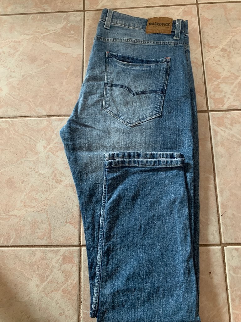 Heren spijkerbroek Maskovick W40 L34, Ophalen of Verzenden, Zo goed als nieuw, Blauw, Overige jeansmaten
