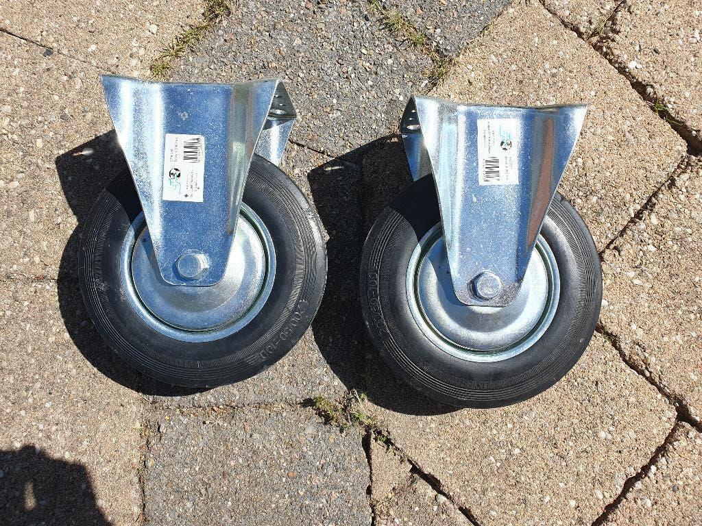 2x bokwiel rubber 20cm, Ophalen of Verzenden, Gebruikt