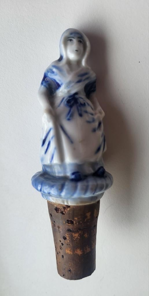 Oude Delftsblauwe flessenstop genummerd, Ophalen of Verzenden