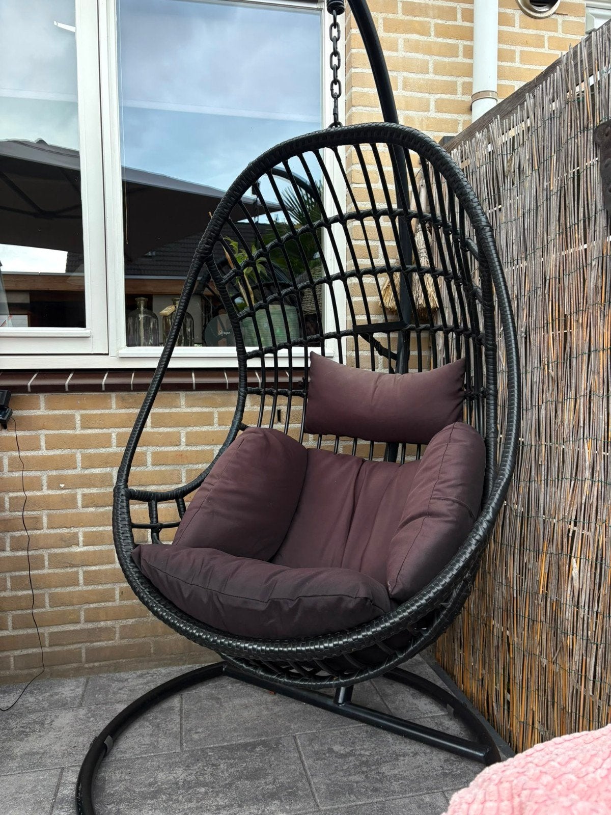 Hangstoel met hoes erbij, Tuin en Terras, Tuinstoelen, Ophalen, Rotan