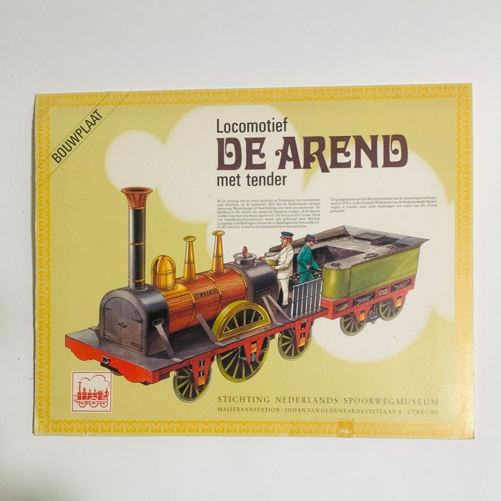 Bouwplaat Locomotief De Arend met tender spoorwegmuseum, Ophalen of Verzenden, Zo goed als nieuw, Trein, Overige typen