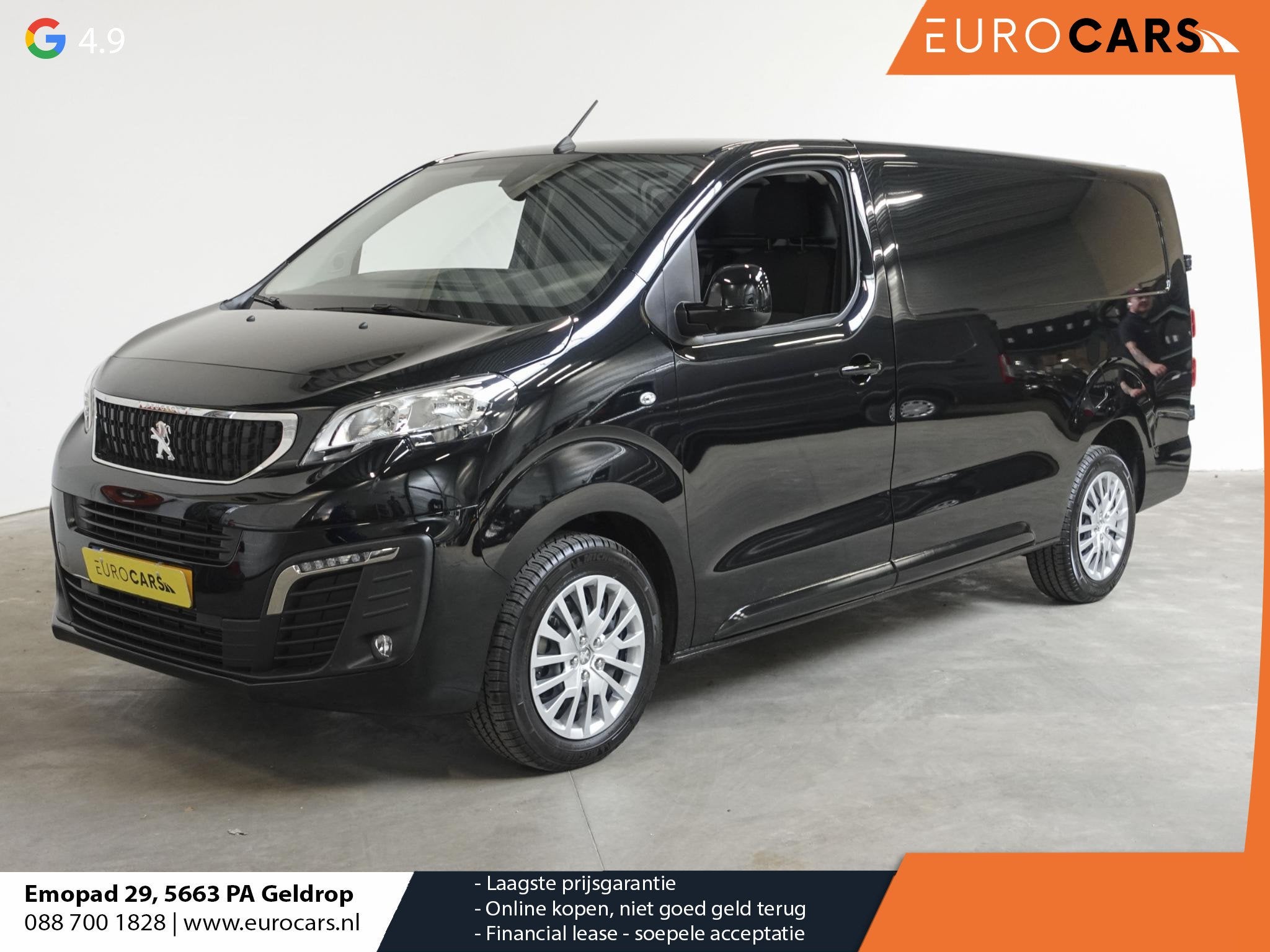 Peugeot Expert 145PK L3 Automaat Airco Cruise Trekhaak, Auto's, Gebruikt, 4 cilinders, 2500 kg, Zwart