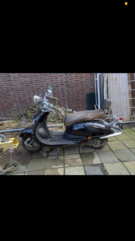 Fosti Retroscooter - Zwart, Fietsen en Brommers, Snorfietsen en Snorscooters, Gebruikt, Benzine, Ophalen, Overige merken