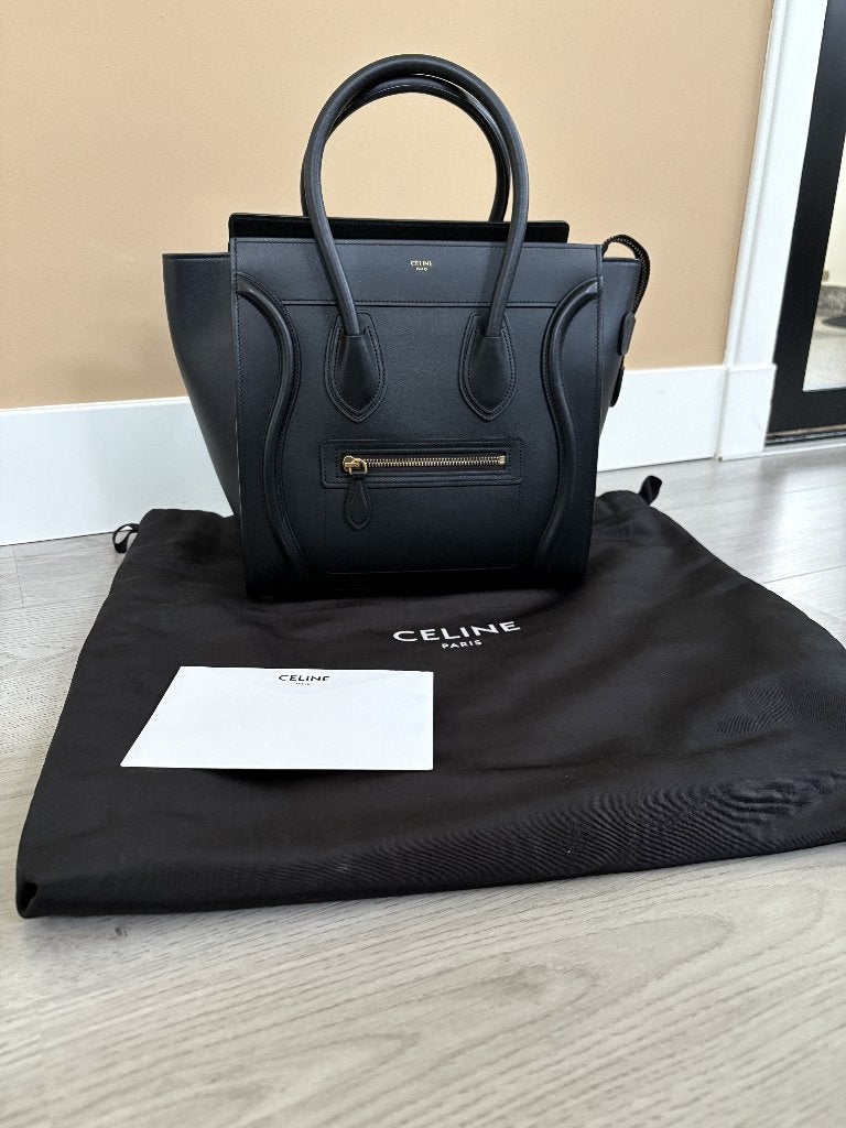 Céline Micro Luggage Bag zwart origineel + bon ZGAN, Ophalen of Verzenden, Zo goed als nieuw, Zwart, Overige typen