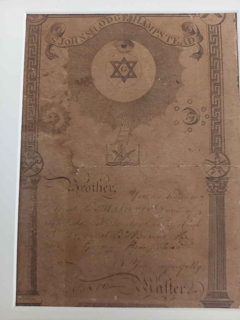 Masonic gravure 18de eeuw UNIEK, Ophalen, Gravure
