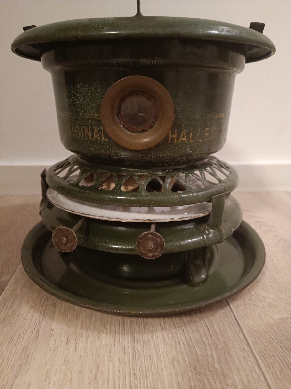 Antieke Haller Petroleum Kachel - Groen Emaille, Ophalen of Verzenden
