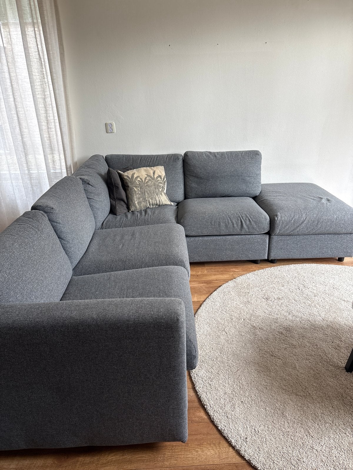 Ikea Vimle Hoekbank - Grijs, uitwasbare kussens, Huis en Inrichting, Ophalen, Gebruikt, Hoekbank, 75 tot 100 cm