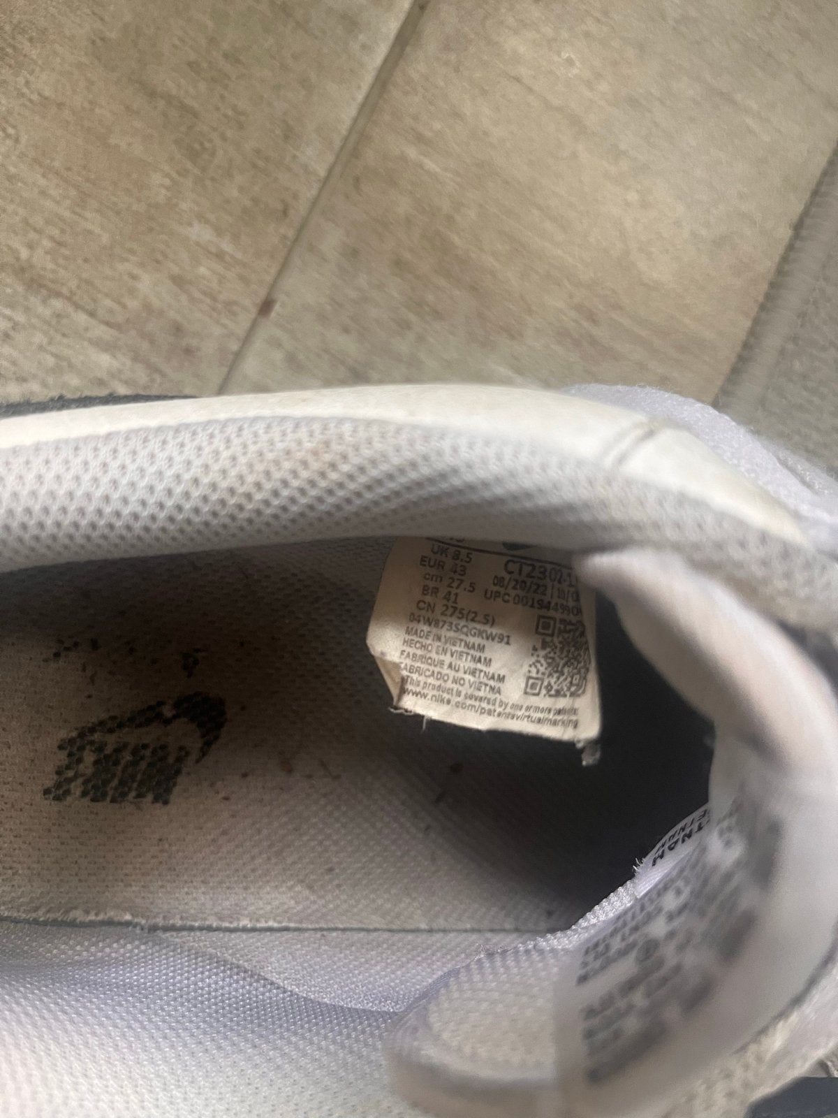 Nike Air Force 1 Low Heren Sneakers - Maat 43, Ophalen of Verzenden, Gedragen, Wit, Sneakers of Gympen