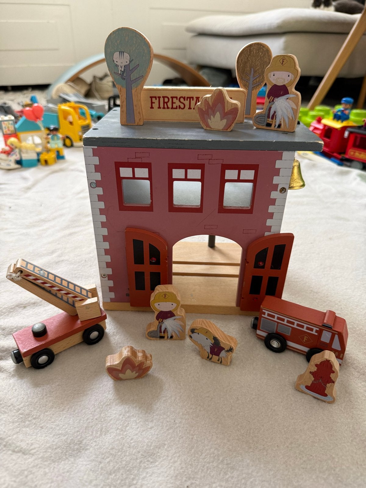 Little Dutch Houten Brandweerkazerne met Accessoires, Ophalen, Gebruikt, Overige typen