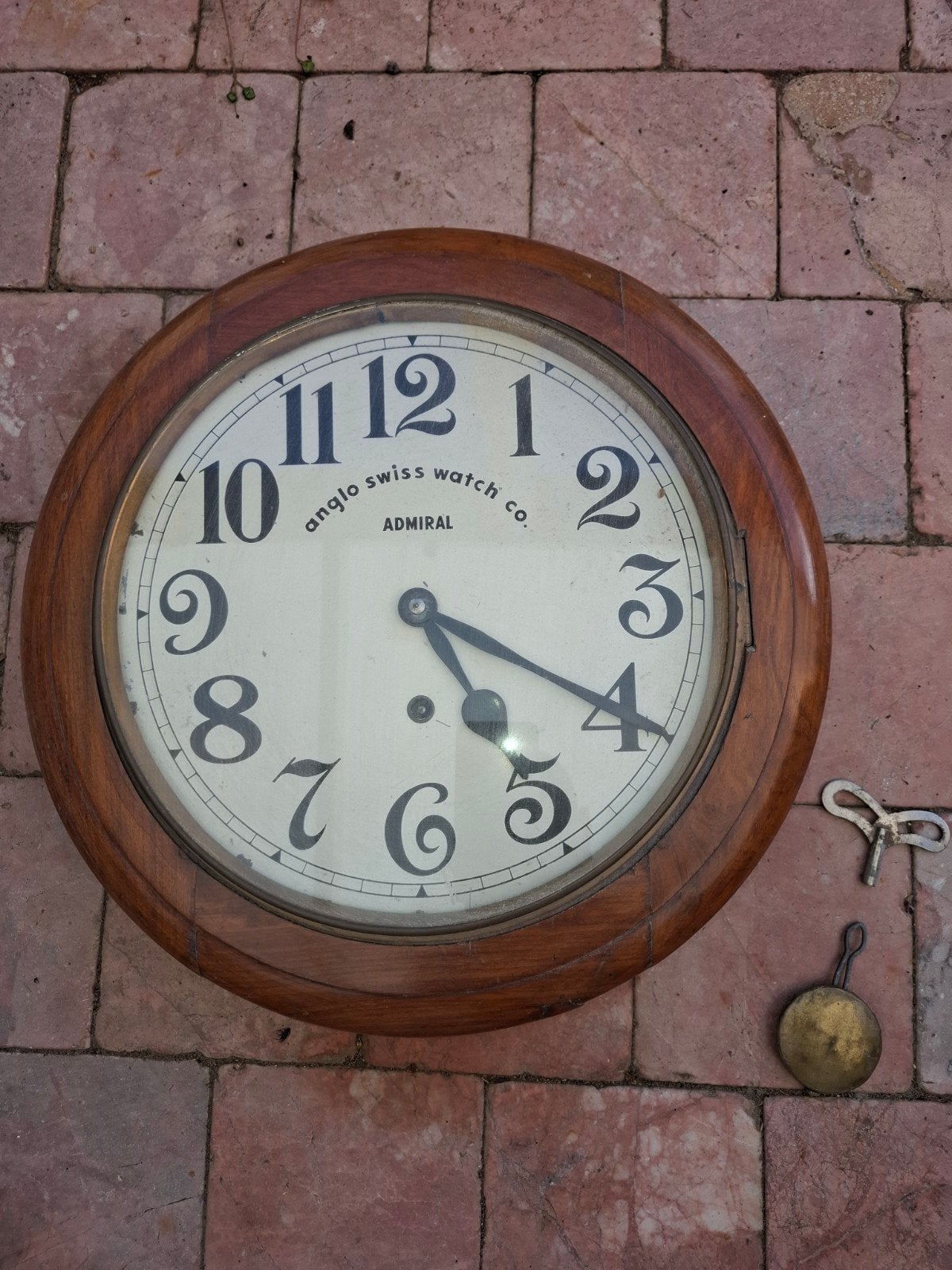 Antieke Anglo Swiss Watch Co. Admiral wandklok, Ophalen of Verzenden