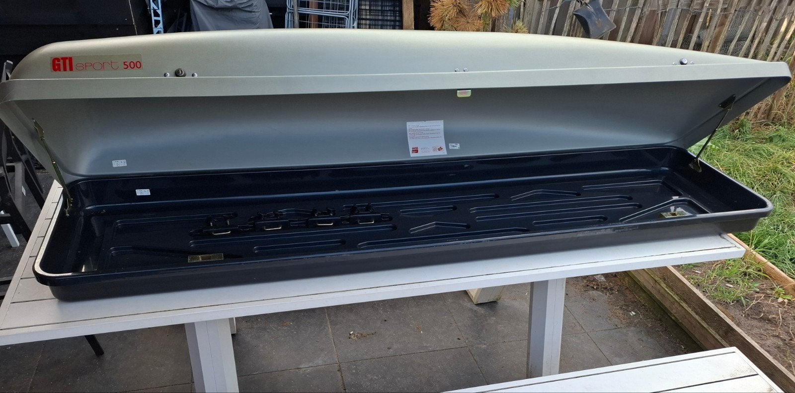 GTI Sport 500 Dakkoffer met klemmen en sleutel, Auto diversen, Dakkoffers, Ophalen, Gebruikt