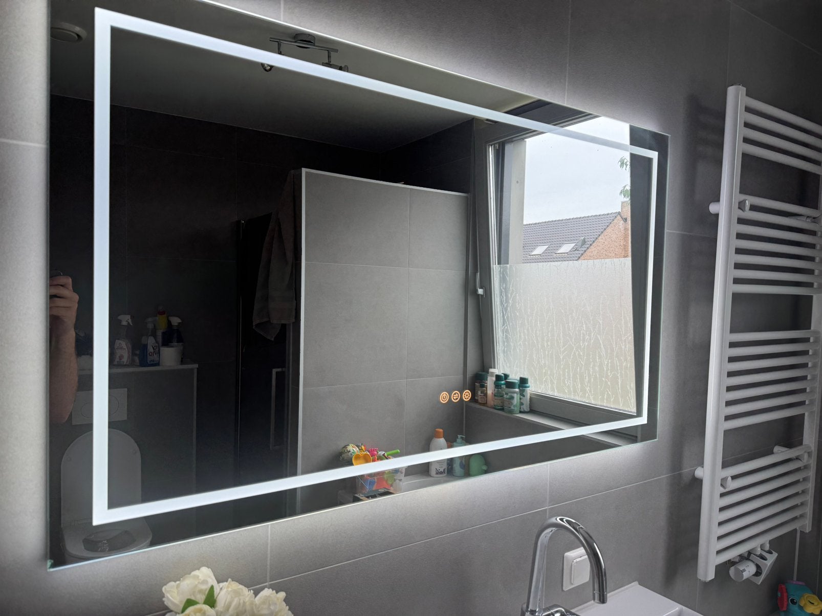Primabad spiegel met alu.frame, 1200x700mm, Ophalen, Gebruikt, 100 tot 125 cm, Minder dan 100 cm
