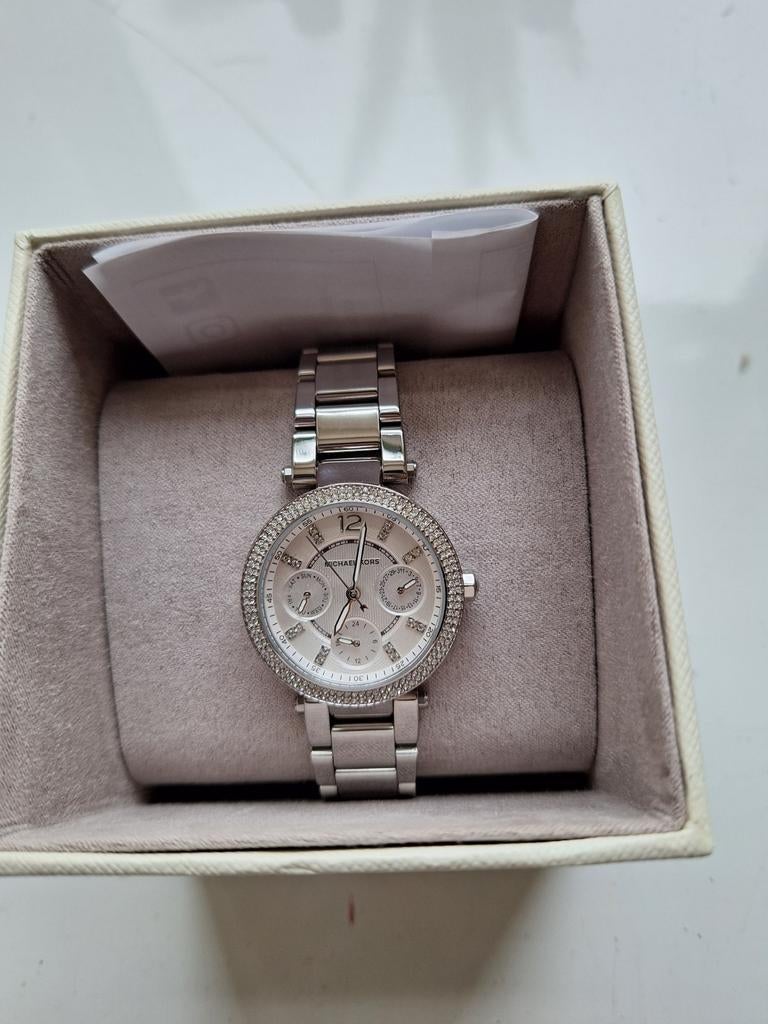NIEUW Michael Kors mini parker horloge zilver, Ophalen, Nieuw, Staal, Overige merken