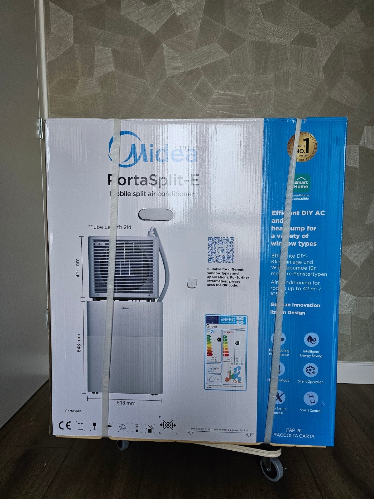 Midea PortaSplit 12000 BTU Heat & Cool - Nieuw, ongeopend, Witgoed en Apparatuur, Ophalen, Koelen en Ontvochtigen, Timer, Nieuw
