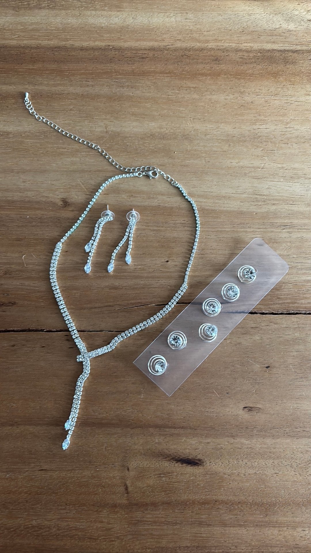 Sieradenset voor huwelijk, gala of feest, Kunststof, Ophalen of Verzenden, Zo goed als nieuw, Zilver
