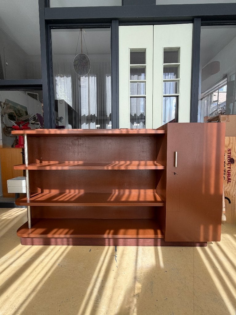 Vintage wandkast, wandmeubel, art deco boekenkast, wall unit, Huis en Inrichting, Kasten | Wandmeubels, Ophalen, -, 100 tot 150 cm