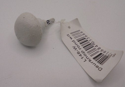 GIETIJZER DEURKNOP KASTKNOP ROND WIT 3 CM NIEUW, Ophalen of Verzenden