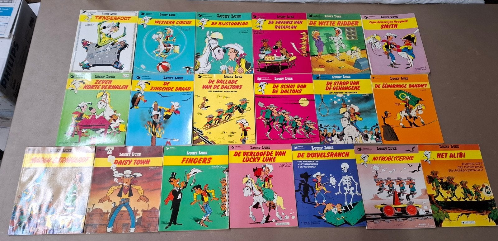 19 x Lucky Luke stripboeken/ uitgeverij Dargaud, Meerdere stripboeken, Ophalen of Verzenden, Gelezen, Morris & Goscinny