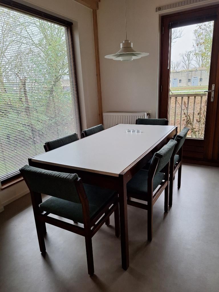 Pastoe Uitschuiftafel C. Braakman, Gebruikt, 200 cm of meer, Vijf personen of meer, Rechthoekig