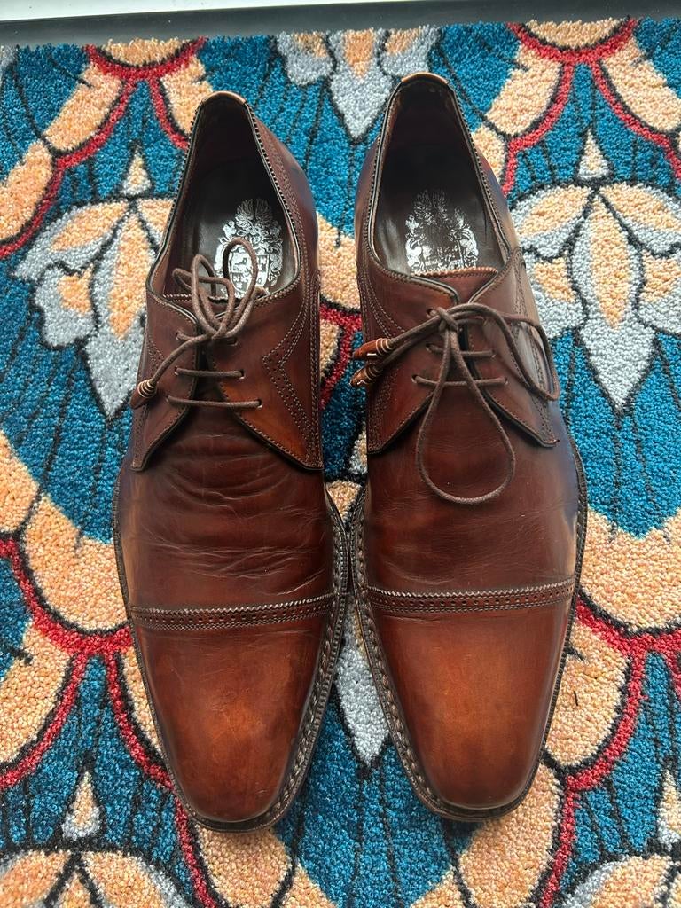 Van Bommel Noble Blue leren herenschoenen mt 42/43 bruin, Kleding | Heren, Schoenen, Bruin, Ophalen of Verzenden, Zo goed als nieuw