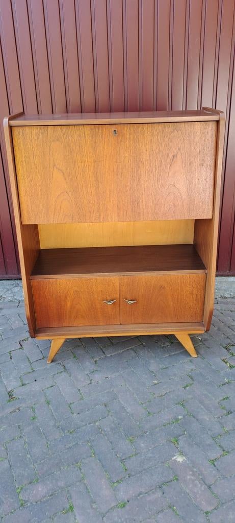 Vintage Bureaukast Secretaire Deense stijl  ( MOET WEG ), Ophalen of Verzenden, Gebruikt, Vintage jaren 60 teak