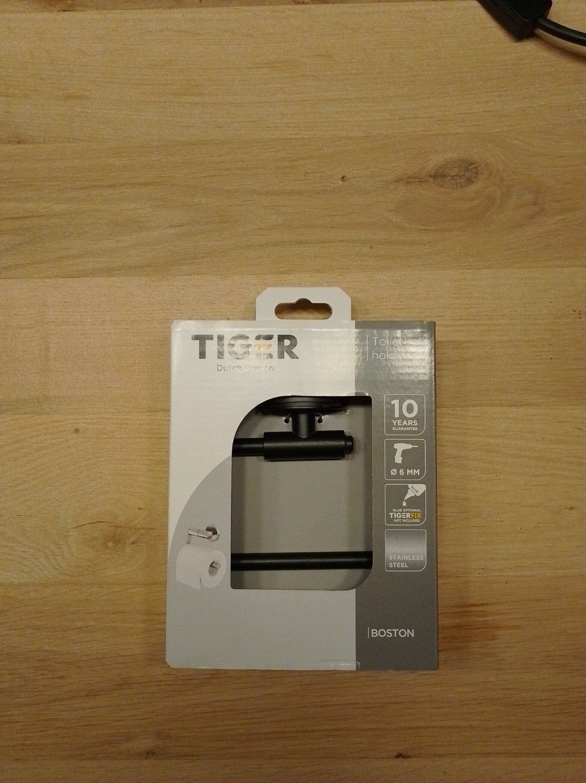 Tiger Boston Toiletrolhouder Zwart, Toilet-accessoire, Nieuw, Ophalen of Verzenden, Overige merken