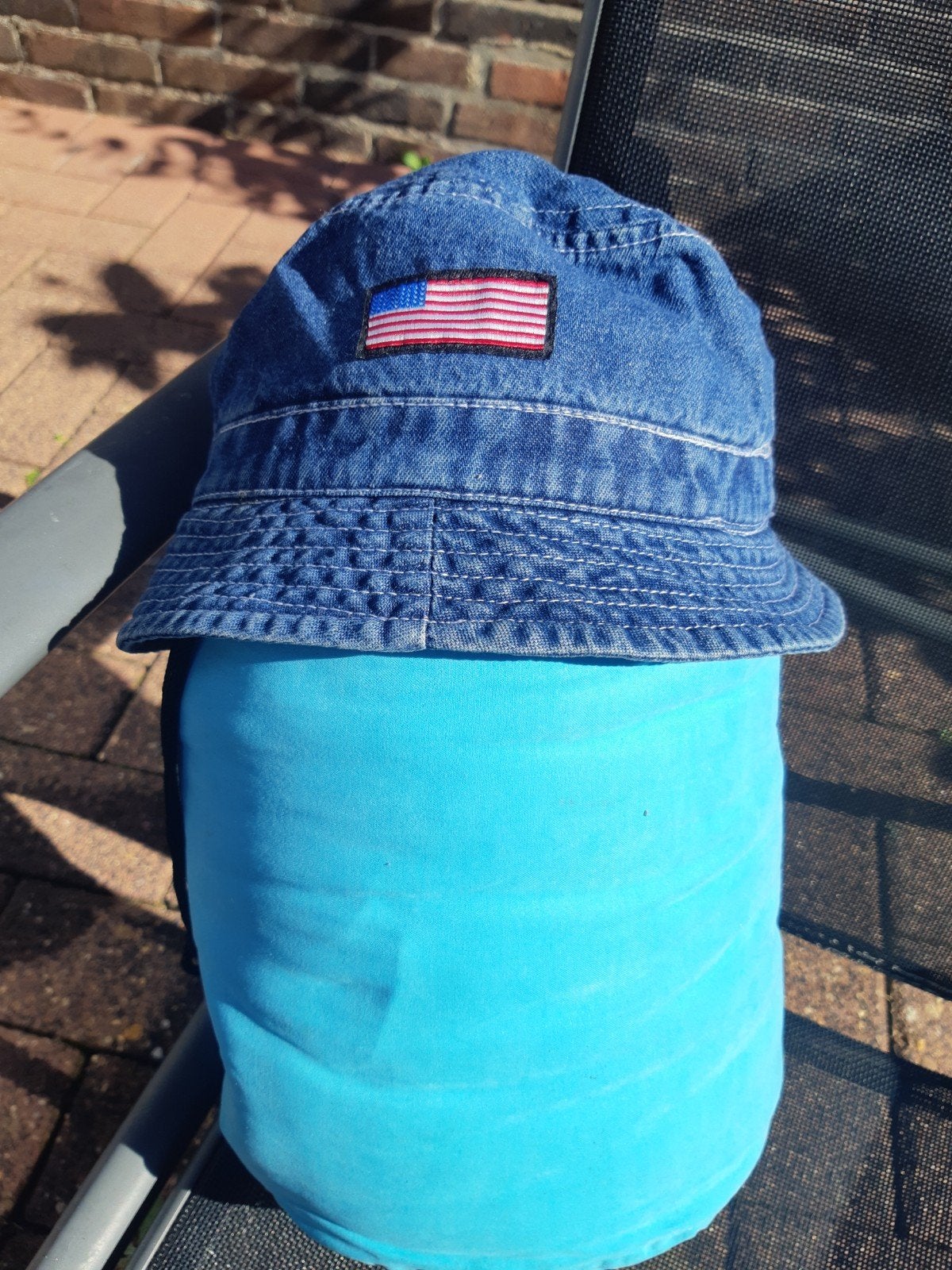 Spijkerhoedje met de amerikaans vlag., Ophalen of Verzenden, Zo goed als nieuw, Meisje, Hoed