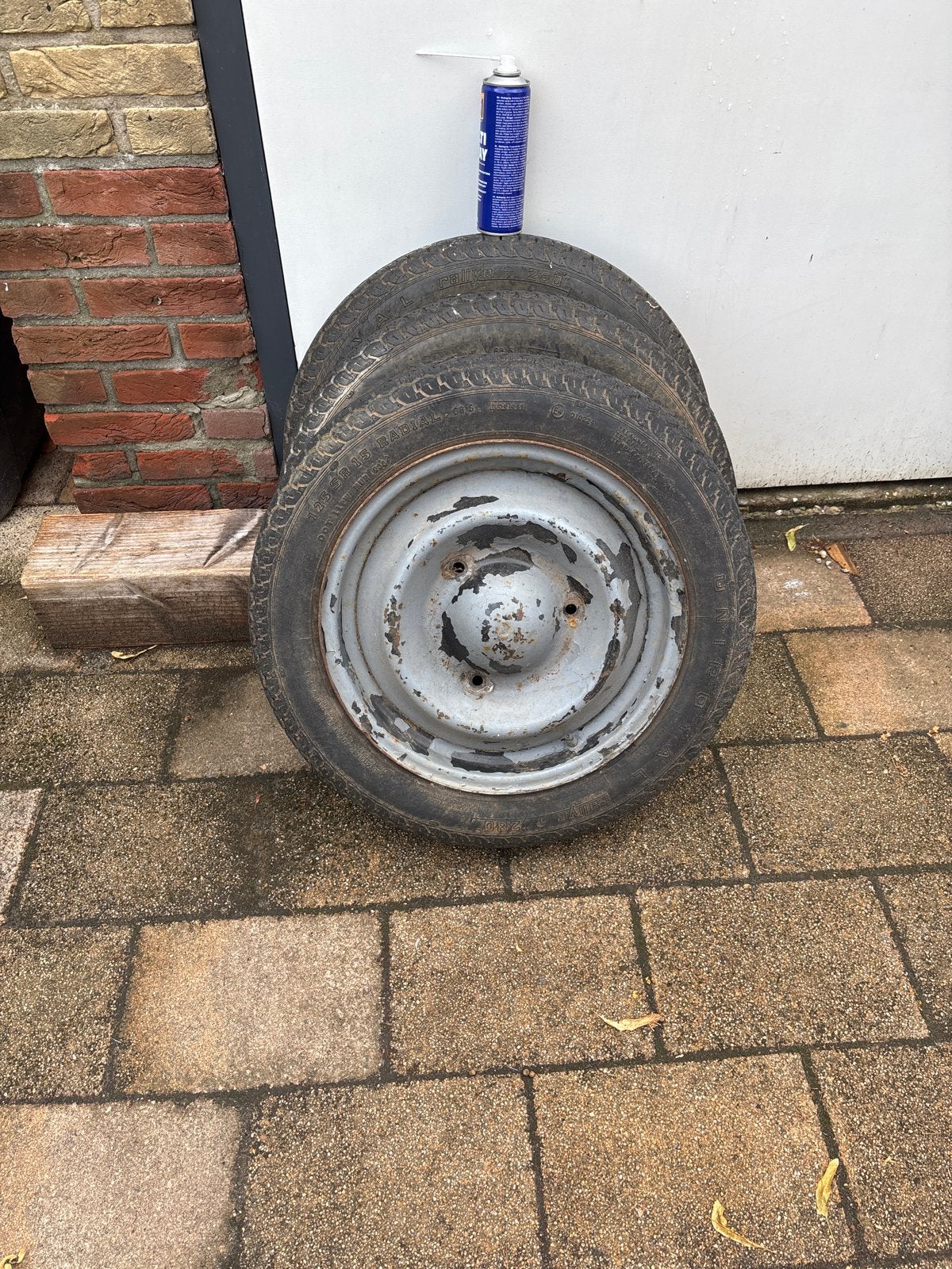 3x Velgen met banden voor 2CV (gratis af te halen), Ophalen, Gebruikt