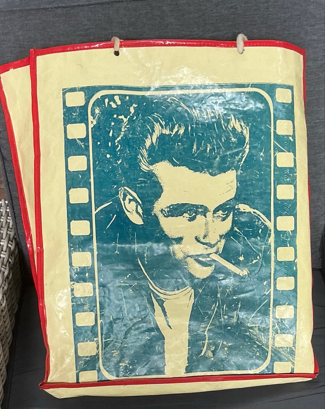Vintage James Dean tas - Shopper/tas., Sieraden, Tassen en Uiterlijk, Ophalen of Verzenden, Gebruikt, Overige kleuren, Shopper