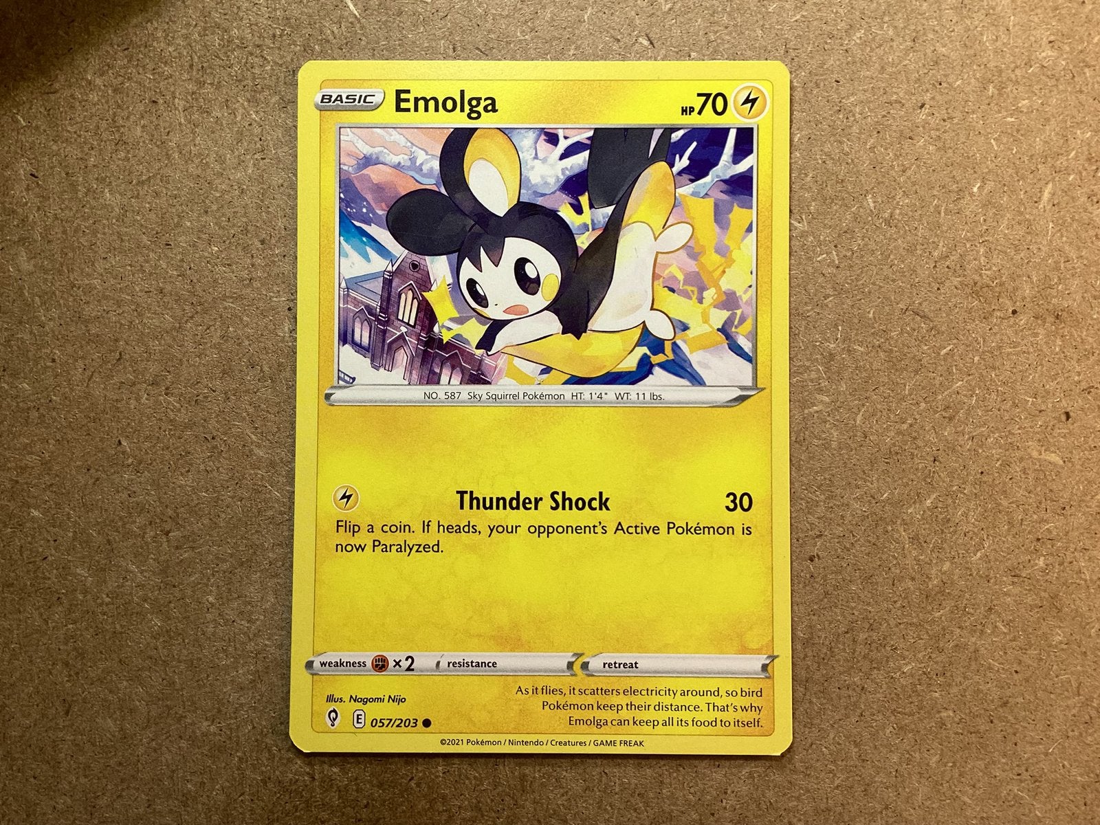 1x Emolga [EVS 057/203] (Near Mint), Hobby en Vrije tijd, Verzamelkaartspellen | Pokémon, Ophalen of Verzenden, Zo goed als nieuw