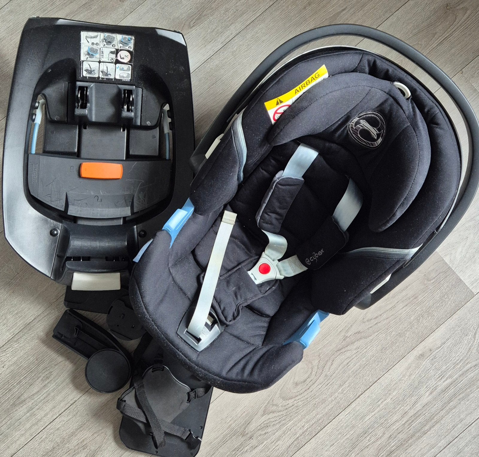 Cybex autostoel + base isofix (aton 5 black), Gebruikt, Isofix, 0 t/m 13 kg, Ophalen
