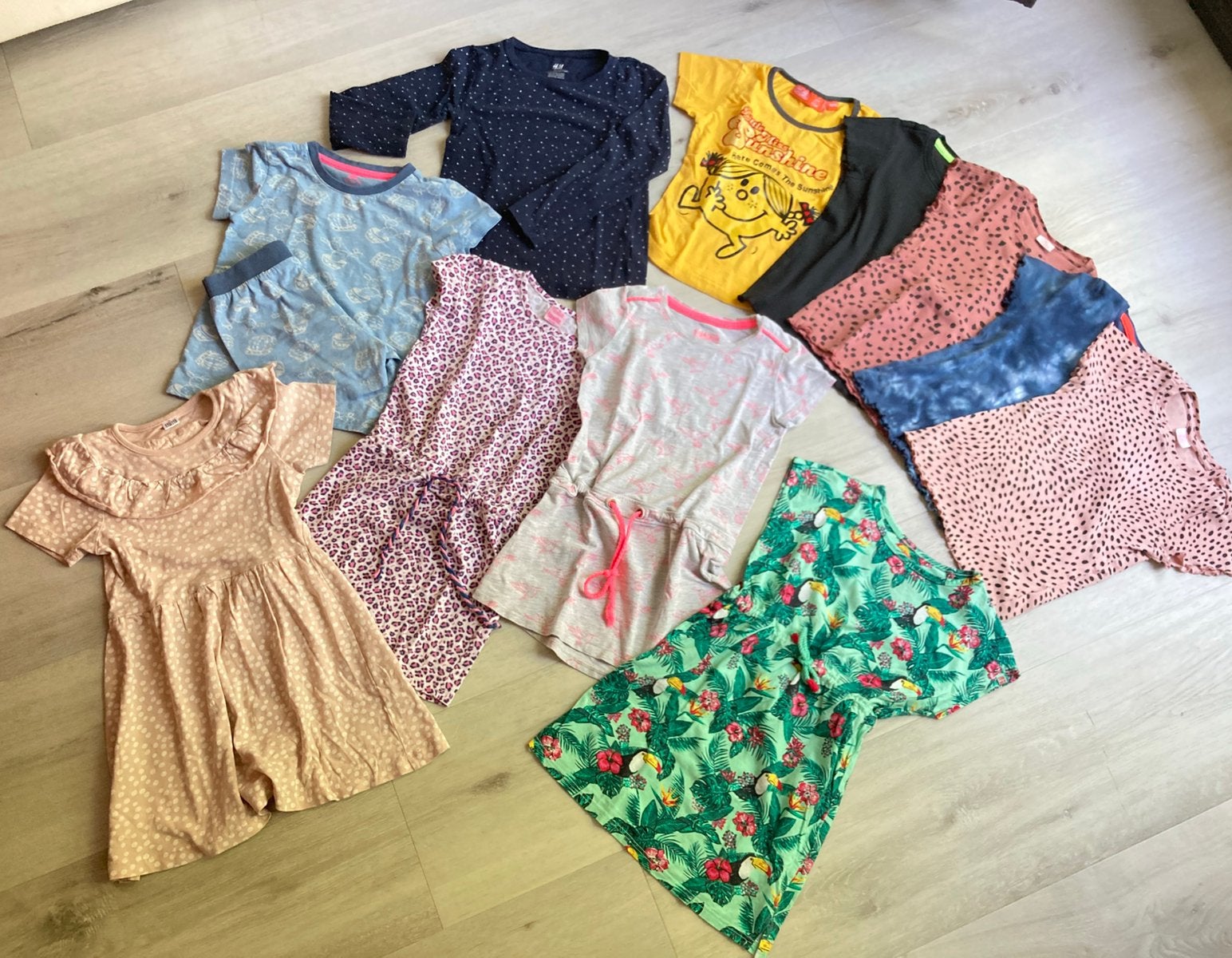 Meisjes kleding pakket  11 stuks zomer mt104/110 WE Hema H&M, Ophalen of Verzenden, Gebruikt, Maat 104