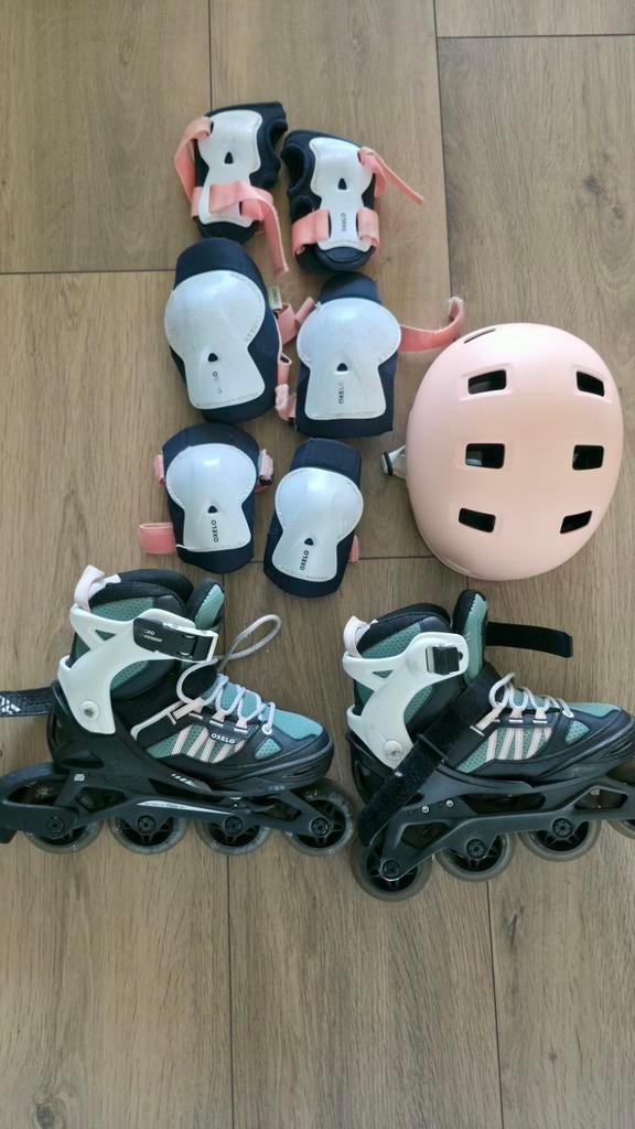 Skeelers met bescherming en helm - Maat 32-35, Overige merken, Kinderen, Ophalen of Verzenden, Inline skates 4 wielen