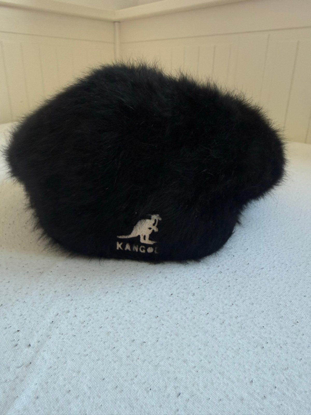 Kangol Furgora Baret Zwart - Small - Nepbont, Ophalen of Verzenden, Zo goed als nieuw, Hoed