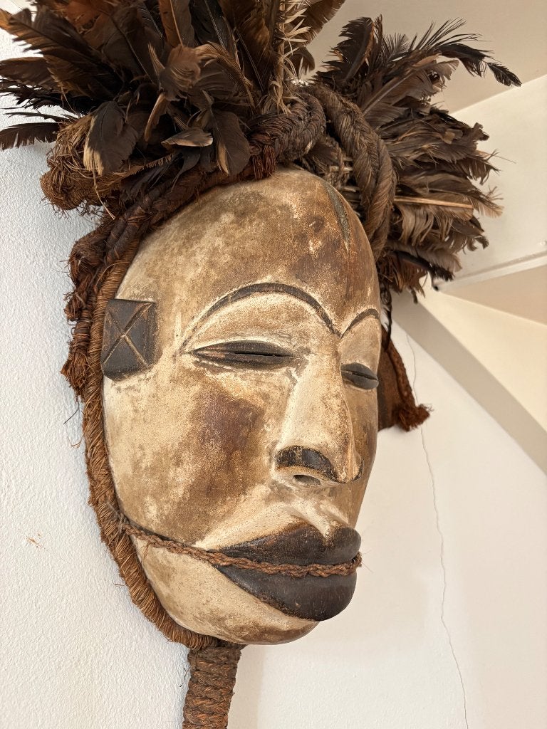 groot Afrikaans masker, Afrika, Masker, Geschilderd, Ophalen of Verzenden