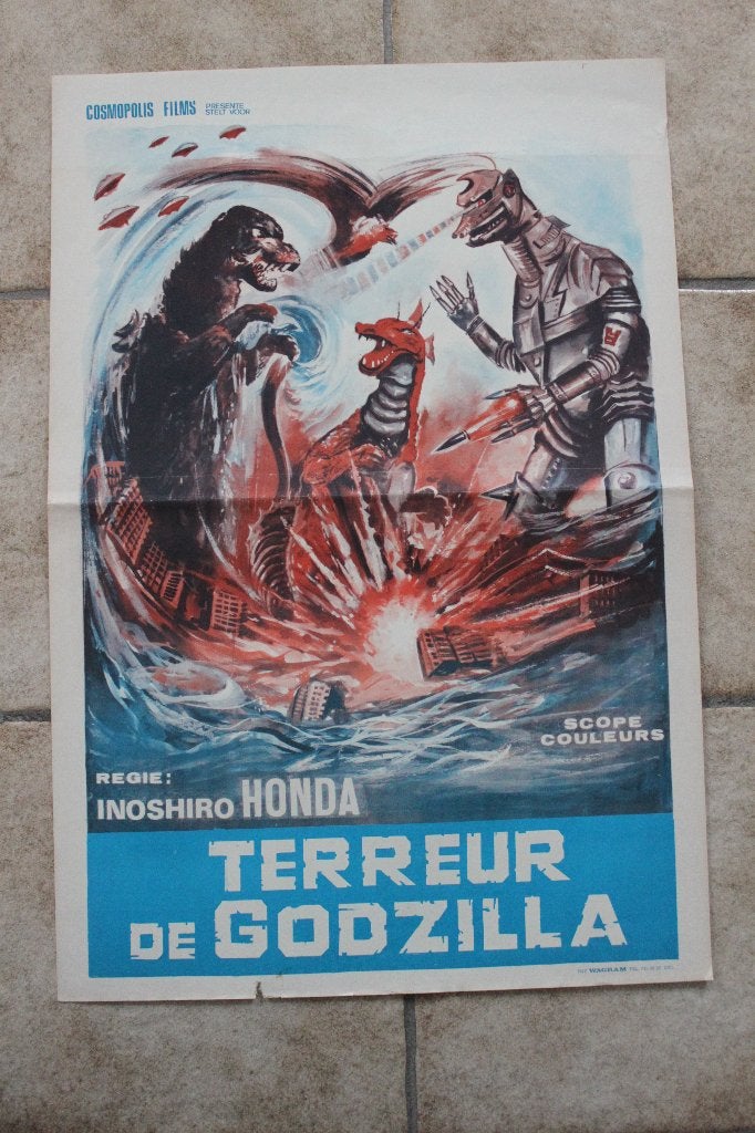 filmaffiche Terror Of Mechagodzilla 1975 filmposter, Rechthoekig Staand, Ophalen of Verzenden, Zo goed als nieuw, A1 t/m A3