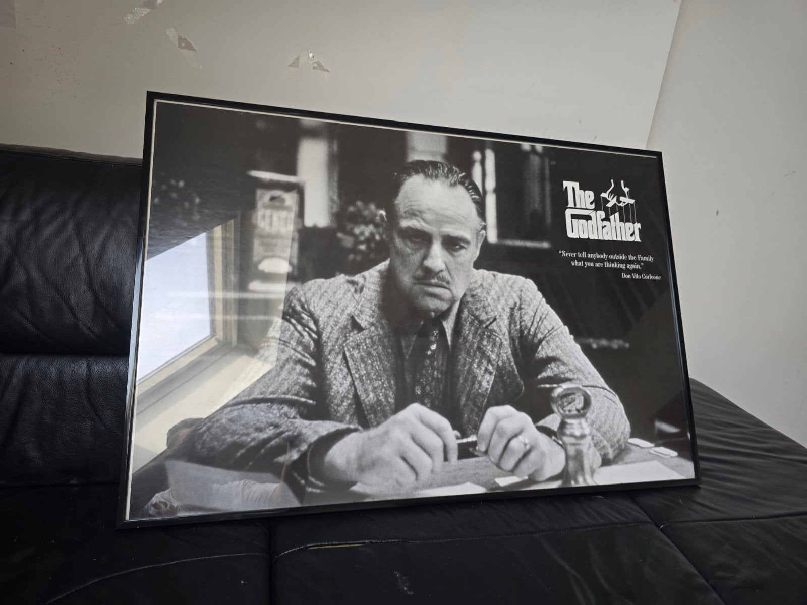 The Godfather Poster - Marlon Brando - Ingelijst, Ophalen of Verzenden, Zo goed als nieuw, Film, Poster