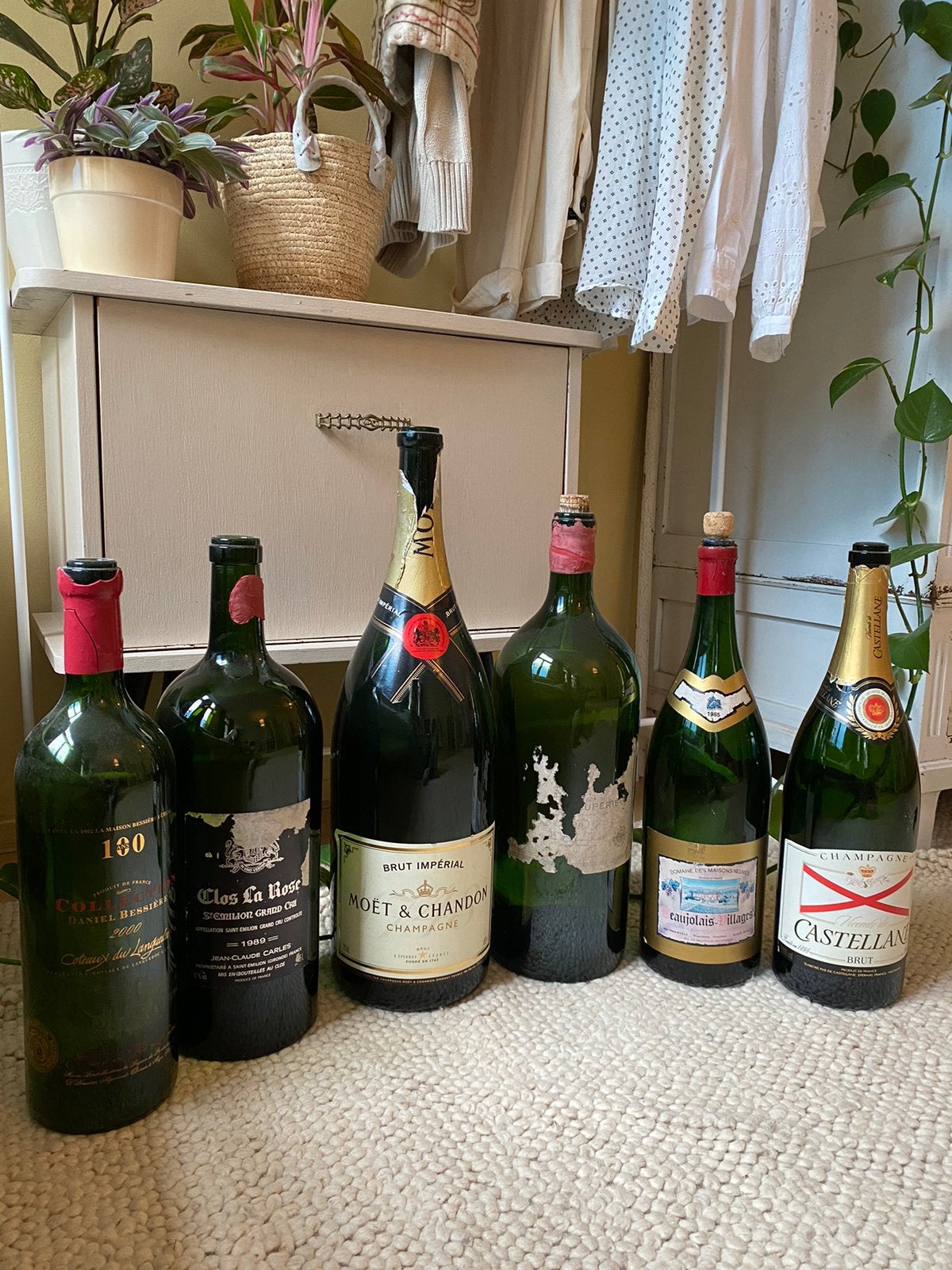 Vintage wijnflessen, Ophalen, Gebruikt, Frankrijk, Overige typen