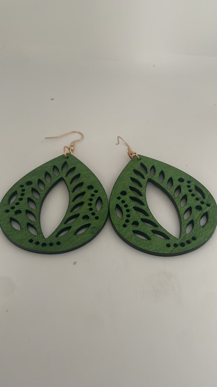 Nieuwe groene houten oorbellen, Overige materialen, Hangers, Verzenden, Nieuw