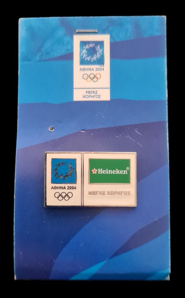 Olympische Spelen Athene 2004 Heineken pin- op kaartje, Verzenden, Sport, Speldje of Pin