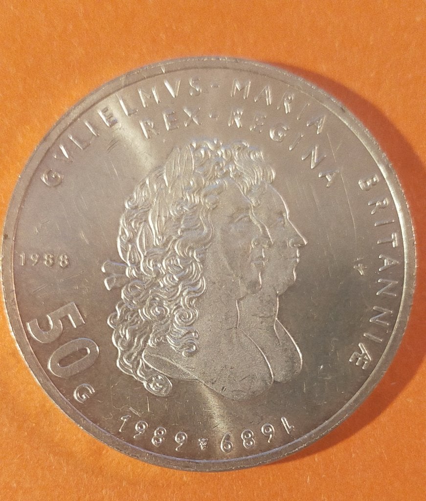 50 Gulden 1988, Koningin Beatrix, Zilver, Ophalen of Verzenden, Losse munt