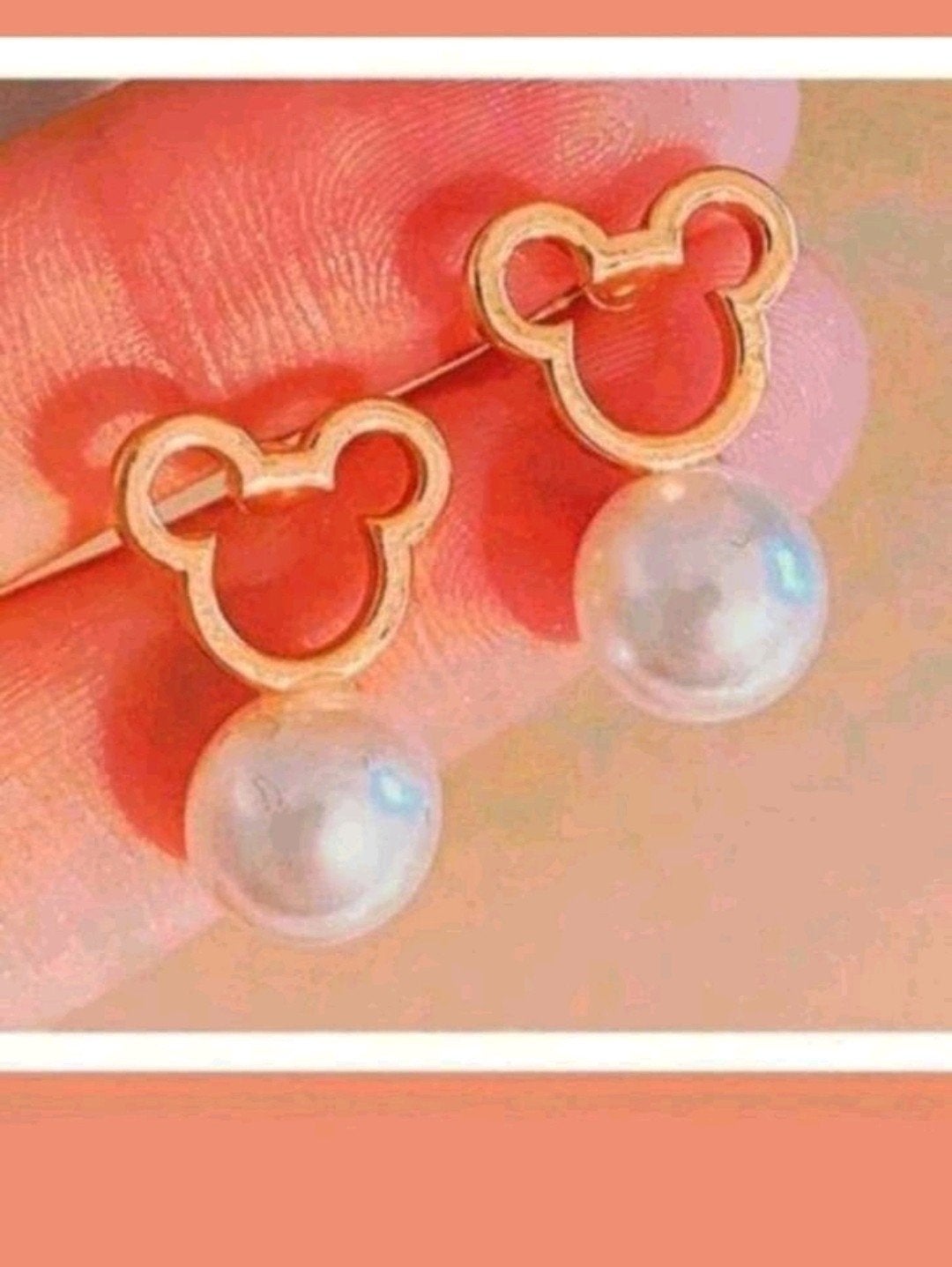 Oorbellen Mickey Mouse parel, Sieraden, Tassen en Uiterlijk, Oorbellen, Verzenden, Nieuw, Goud, Knopjes of Stekers