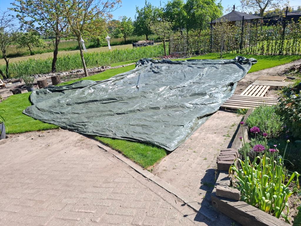 (bouw) zeil 12x 10 meter, Doe-het-zelf en Verbouw, Zeil en Folie, Ophalen, Zo goed als nieuw, 15 m² of meer, Zeil