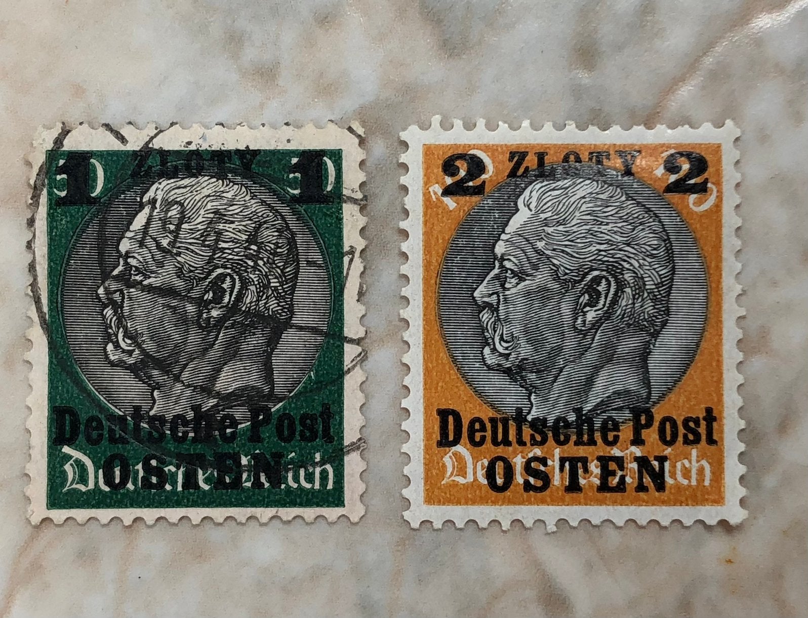 Hindenburg, Deutsche Post Osten, Deutsches Reich., Postzegels en Munten, Postzegels | Europa | Duitsland, Verzenden, Overige periodes