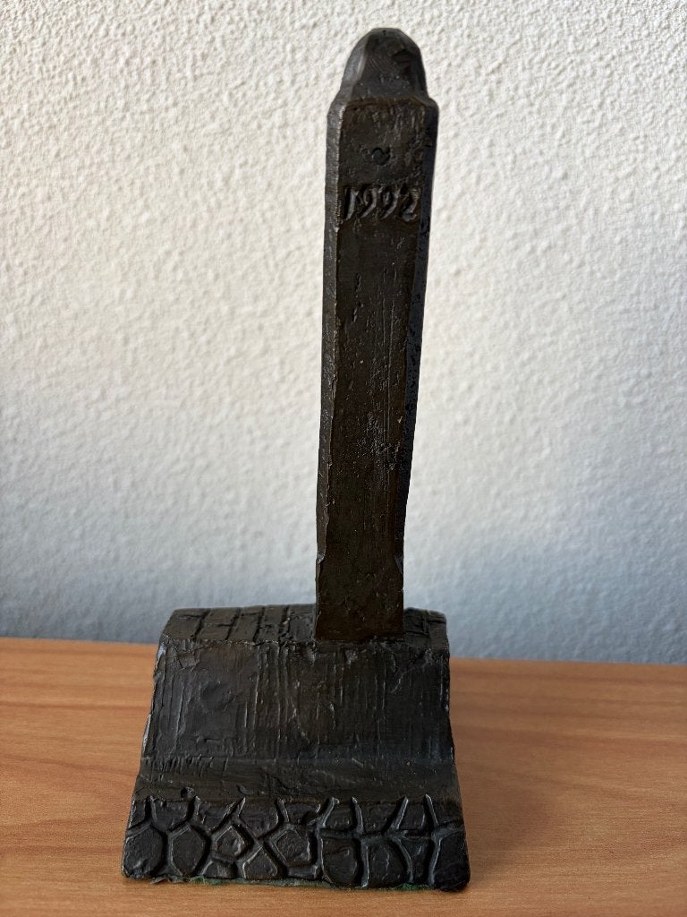 Bronzen beeld Jaasp Hartman-Ridderkerk Ijselmonde-1716-1992, Overige onderwerpen, Minder dan 20 cm, Ophalen of Verzenden, Brons