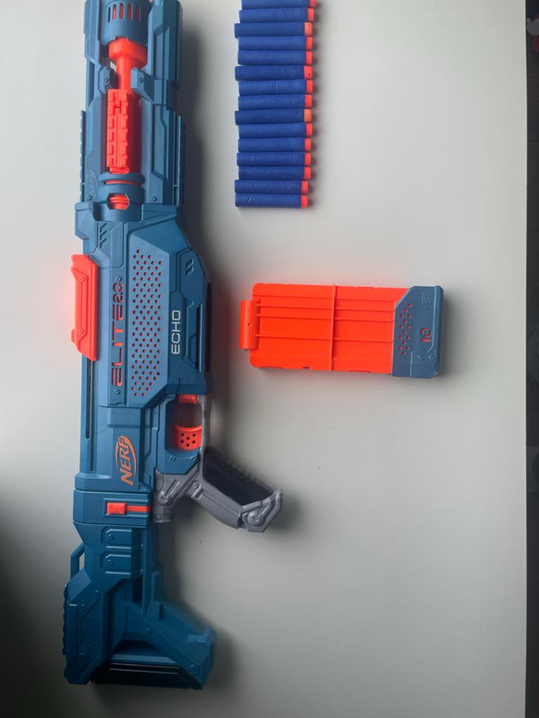 Nerf Elite 2.0 Echo CS-10 Blaster met Magazijn en 10 Pijltje, Ophalen of Verzenden, Gebruikt