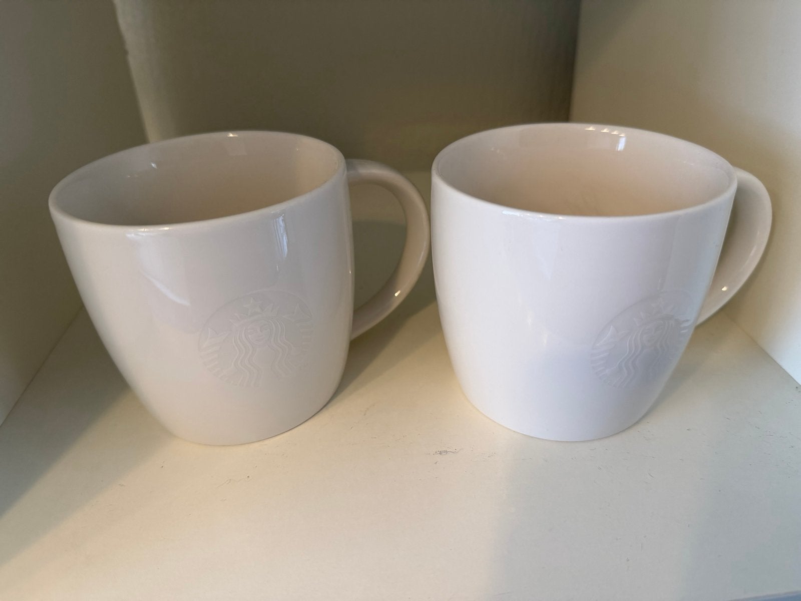 Grote Starbucks theekoppen - Set van 2, Ophalen, Steen/keramiek, Wit, Overige merken