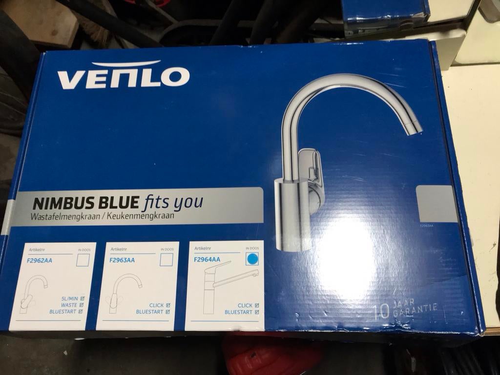 Venlo Nimbus Blue wastafelmengkraan, Ophalen, Nieuw, Chroom, Kraan